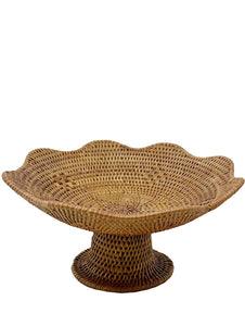 Smahra Wavy Pedestal Wicker Bowls