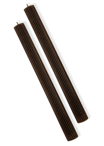 Chocolate Fluted Taper Candles