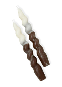 Chocolate Ombré Spiral Taper Candles