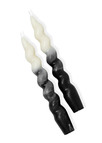 Noir Ombré Spiral Taper Candles