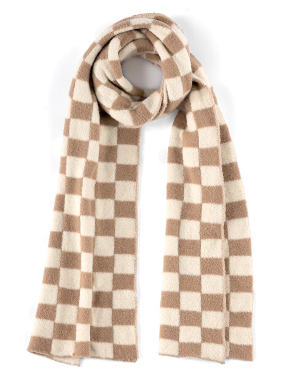 Beige Checkered Scarf