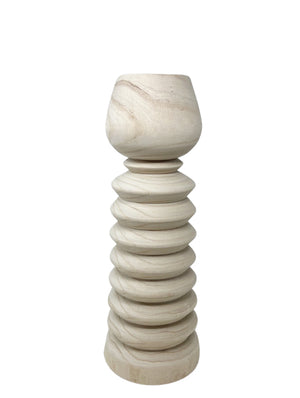 Turned Wood Totem Vessel