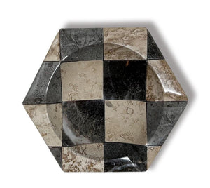 Vintage Hexagonal Checkered Marble Catchall