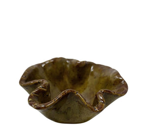 Vintage Studio Pottery Ruffle Bowl