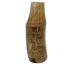 Distressed Carved Wooden Vessel