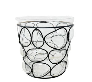 Vintage Caged Bubble Glass Vase
