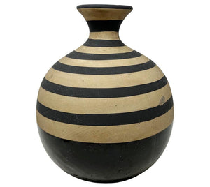 Vintage Striped Clay Vessel
