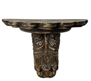 Vintage Scalloped Ornate Wooden Wall Shelf