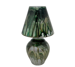 Vintage Art Glass Candle Lamp