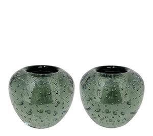 Pair of Vintage Art Glass Candle Holders