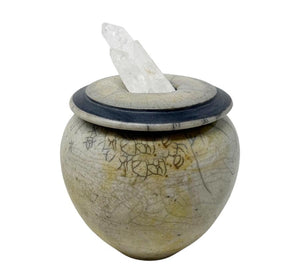 Vintage Lidded Quartz Raku Vessel