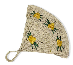 Vintage Woven Floral Fan