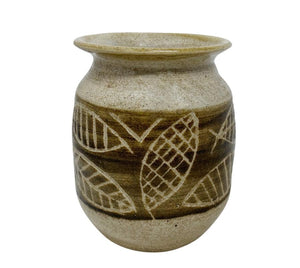 Vintage Stoneware Leaf Vessel