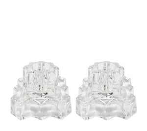 Pair of Vintage Art Glass Deco Candle Holders