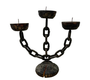 Vintage Primitive Chain Candle Holder