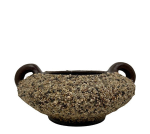 Vintage Textured Clay Handled Vessel