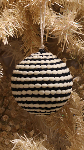 B&W Braided Ornaments
