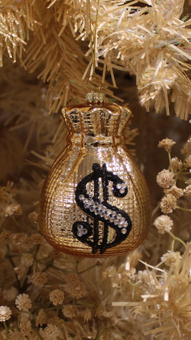 Gold Money Bag Ornament
