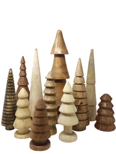 Turned Hardwood Christmas Tree Collection