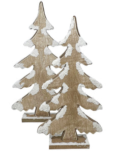 Flocked Wooden Trees