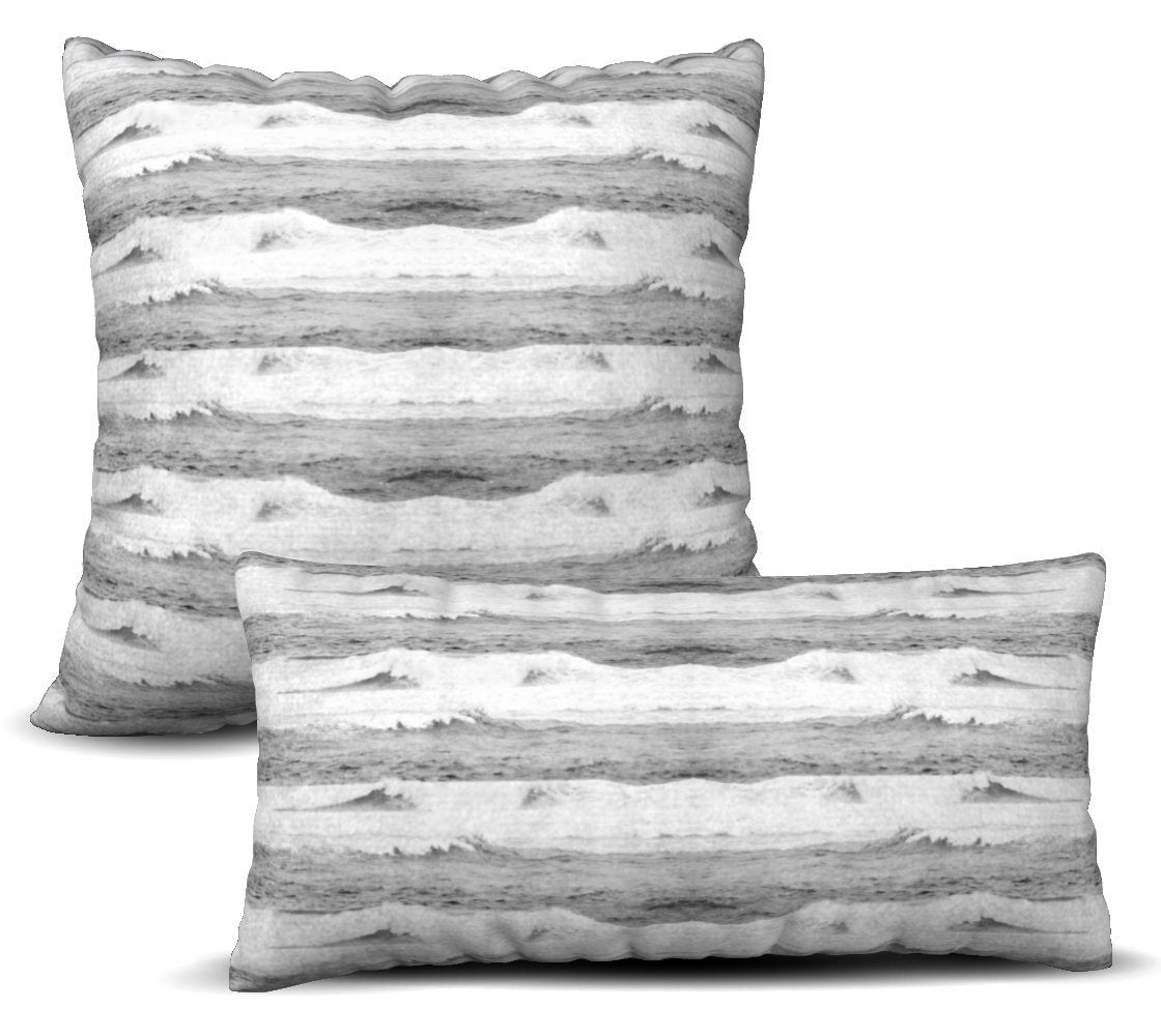 Waves - Grey Pillow Cover