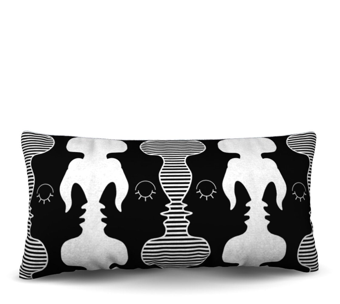 Two Faced - Noir Pillow Cover