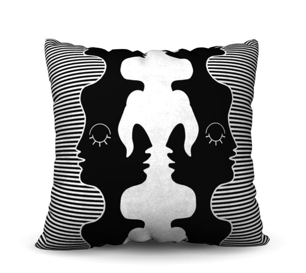 Two Faced - Noir Pillow Cover
