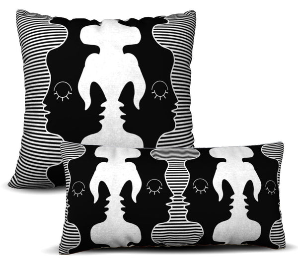 Two Faced - Noir Pillow Cover