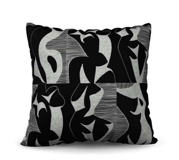 Kahlo - Noir Pillow Cover