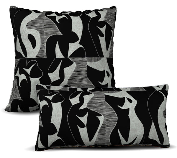 Kahlo - Noir Pillow Cover