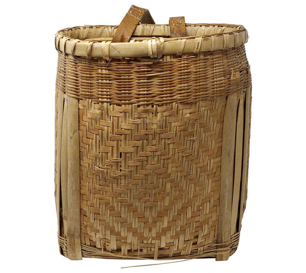 Antique Leather Handled Basket