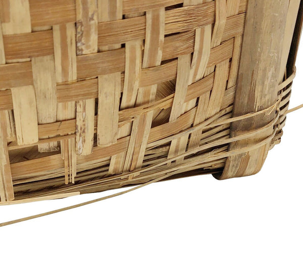 Antique Leather Handled Basket