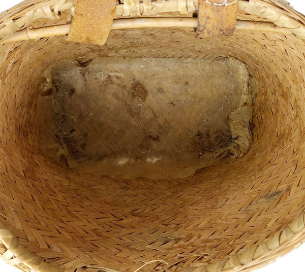 Antique Leather Handled Basket