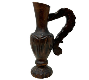 Vintage Handled Wooden Brutalist Vessel
