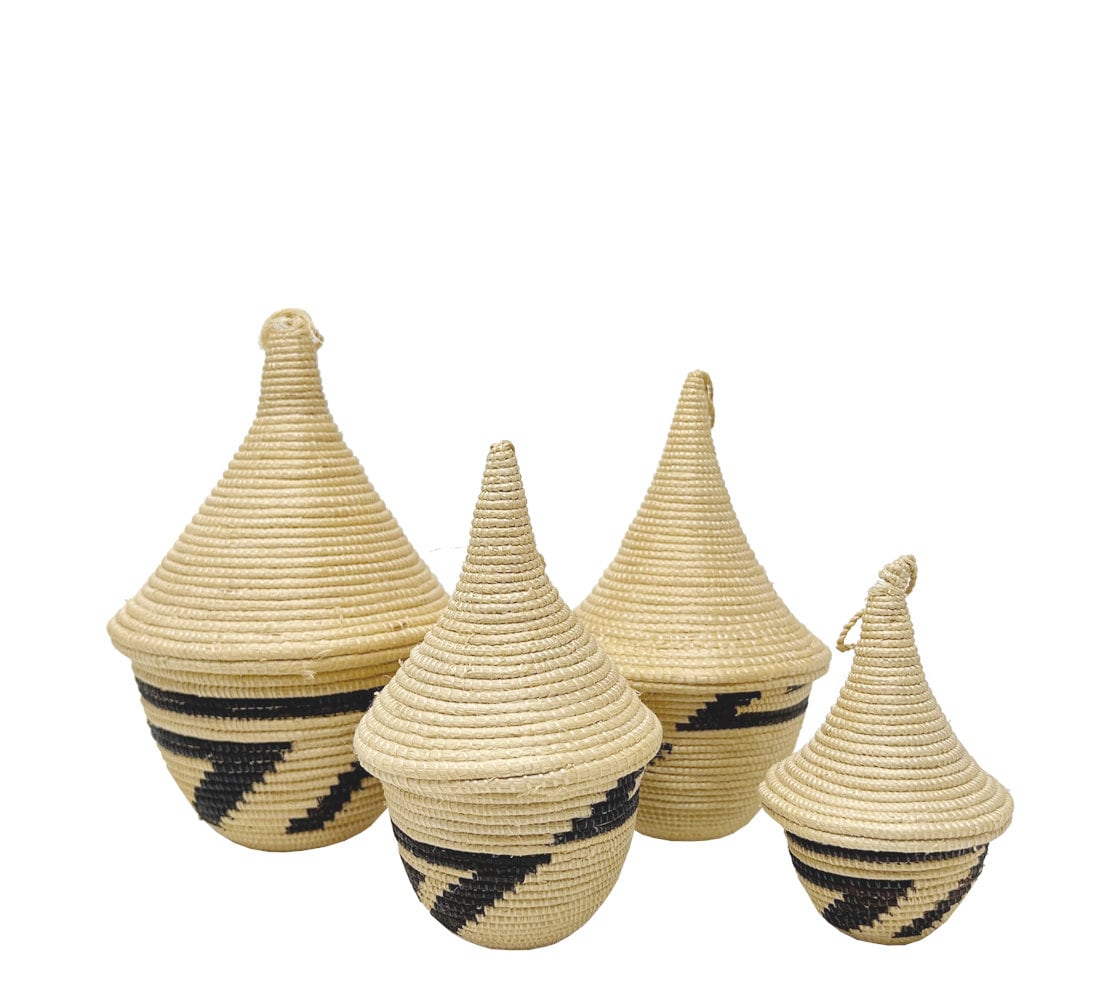 Set of 4 Vintage African Baskets (Small)