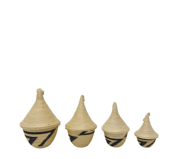Set of 4 Vintage African Baskets (Small)