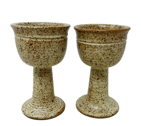 Pair of Vintage Stoneware Goblets
