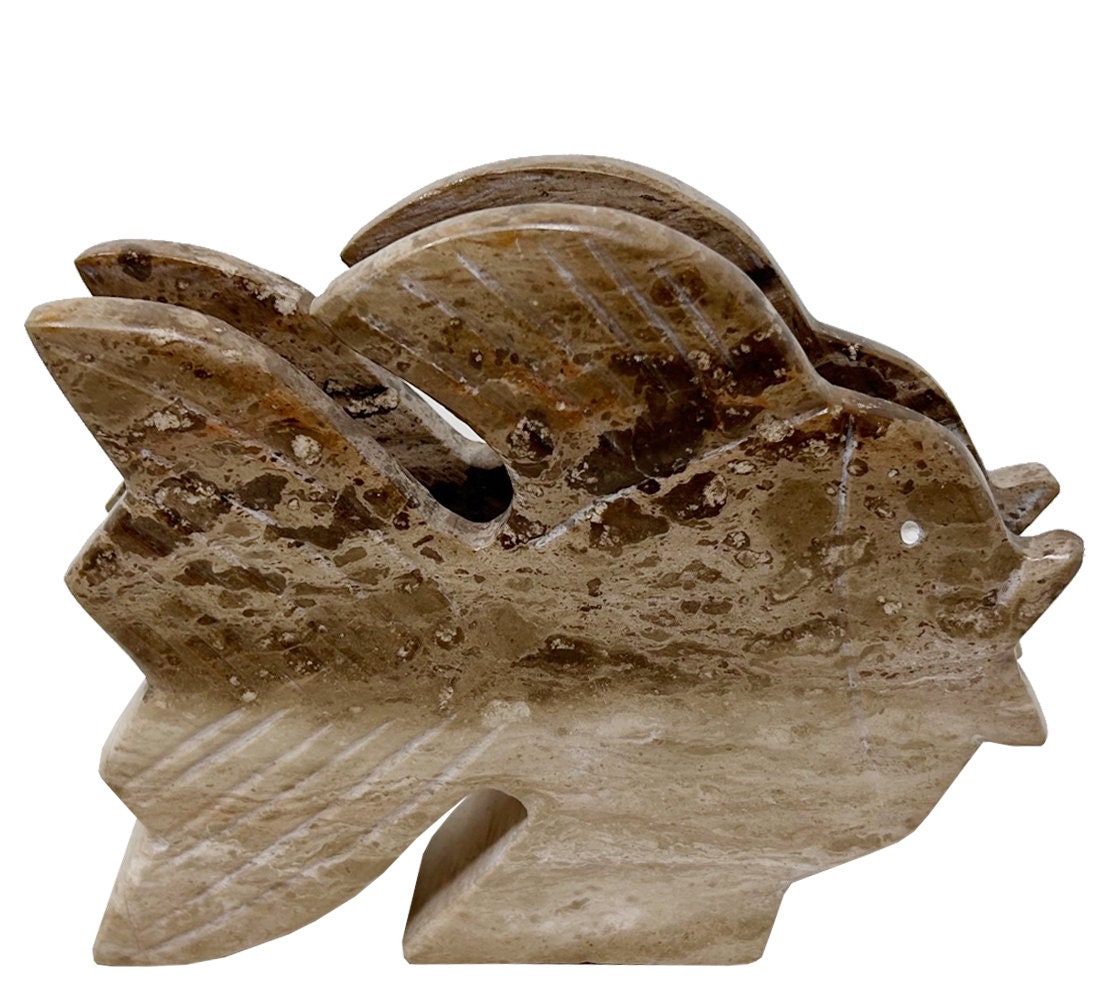 Vintage Carved Stone Fish Napkin Holder