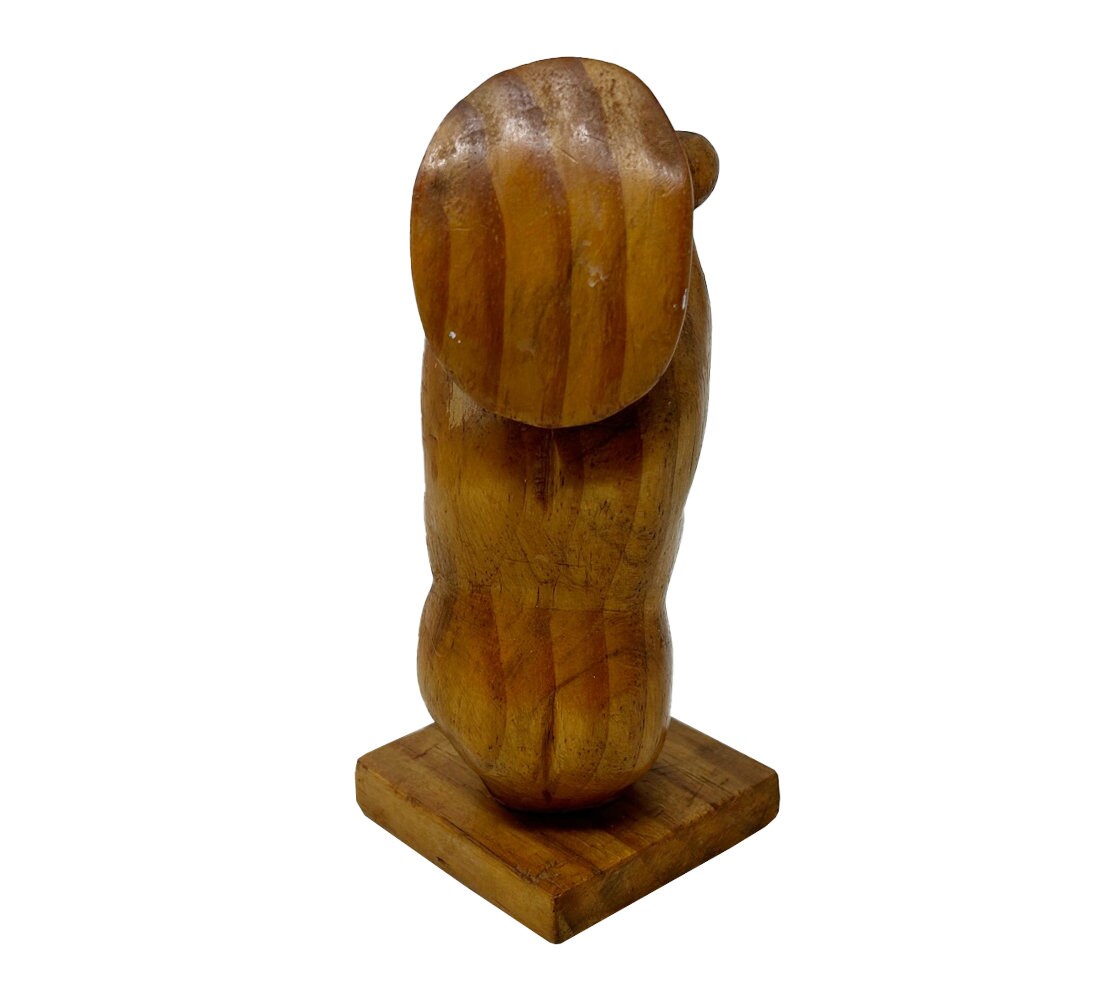 Vintage Abstract Nude Wood Sculpture
