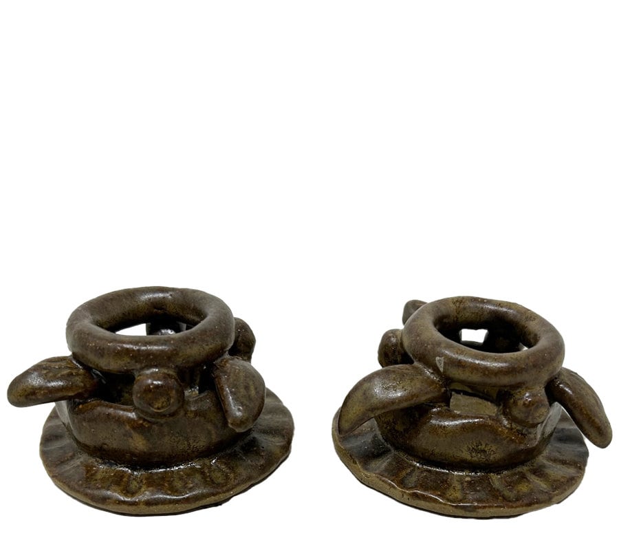 Abstract Studio Clay Candle Holders
